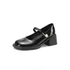 Sapatos Casuais de Novo Estilo com Salto Médio Grosso, Fivela, Solado Plataforma, Tira, Sapatos de Uma Peça, Sapatos de Princesa, Sapatos da Sorte, Tamanhos 33-43, Sapatos de Exportação