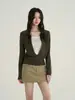Suéter de Punto de Alta Calidad Yinhe STUDIO para Mujer, Temporada de Primavera y Otoño, con Cuello Solapa y Diseño Falso de Dos Piezas