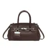 Bolsas para Mujer con Acabado de Lujo y Buena Calidad, Bolso de Mano Platino, Nuevo Modelo 2026, Patrón de Lichi, Bolso Cruzado Retro Súper Moderno