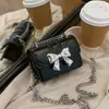 Bolso de Moda Coreana para Mujer 2024 Nuevo Simple Mariposa Cuadrado Pequeño Estilo Occidental Cadena Texturizada Bolso Mini Cruzado