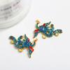 Tocado rojo Xiuhe nuevo joyería diy cloisonné aleación horquilla paso sacudida accesorios borla estilo antiguo Azul Ardiente