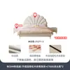 Cama de Pétalos Color Crema Estilo Francés Tongyute para Dormitorio Principal de Niñas, Cama de Tela Moderna Minimalista de Lujo Ligero Estilo Ins Celebridad de Internet