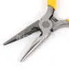 Los fabricantes suministran alicates de punta de mango amarillo americano de 5 pulgadas con dientes y boca de cuchillo, mini alicates de punta para manualidades DIY