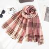 Comercio Exterior Transfronterizo Otoño e Invierno Hilo de Bucle Bufanda a Cuadros de Colores de Doble Cara Bufanda Chal a Cuadros para Mujeres Europeas y Americanas Venta al por Mayor