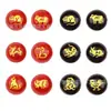 Doce Abalorios Redondos de Ágata Negra del Zodiaco, Abalorios Sueltos de Ágata Roja del Zodiaco, Abalorios para Hilo, Al por Mayor en Stock, Abalorios Separadores DIY, Accesorios para Joyería