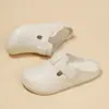 Sandalias de Verano Birkenstock para Hombre Estilo Simple con Puntera de EVA Medias Chanclas Ligeras para Hombre Perezoso Zapatos Individuales Calzado de Exterior Sandalias Retro de Suela Gruesa
