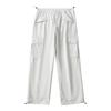 Mono deportivo informal de cintura alta y fina para primavera y verano de 2023, con bolsillos grandes y cuello alto, pantalones deportivos de color liso, adelgazantes, holgados y anchos.