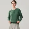 Suéter de cachemira con hilo floral para otoño e invierno para mujer, cuello redondo semiabierto, tejido grueso, mangas raglán, suave y cómodo, capa base moderna