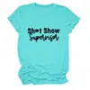 Camiseta Feminina Simples, Confortável e Versátil, Gola Redonda, Manga Curta - Supervisor de Show de Horrores Europeu e Americano Site Independente Ebay