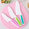 Cuchillo de fruta dentado de plástico, cuchillo de verduras para niños, tabla de cortar de doble cara, tabla de cortar pequeña, cortador de fideos, pan tostado, cuchillo de postre