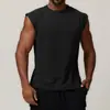 Camiseta sin mangas deportiva casual de algodón para hombre, europea y americana, transfronteriza, color liso, para correr, fitness, baloncesto, tenis, Top 1027