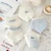 Calcetines para niñas, delantal azul, calcetines de conejo, calcetines de barco finos de verano para niños, malla transpirable, calcetines con lazo de encaje blanco lechoso