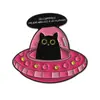 Serie de Gatos Negros de Ojos Grandes Creativos Transfronterizos Insignia de Metal Pintado Animal de Dibujos Animados Versátil Joyería de Letras Broche
