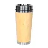 Caneca de Escritório Transfronteiriça Nova de Casca de Bambu com Alça Grande Capacidade Dupla Camada a Vácuo Aço Inoxidável 304 Copo Térmico Atacado
