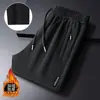 Pantalones Casuales de Talla Grande para Hombre Otoño e Invierno, Pantalones Deportivos Jogger de Pierna Recta con Cremallera, Cintura Elástica, Forro Polar para Hombre
