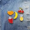 Broche de dibujos animados de accesorios transfronterizos europeos y americanos pera fresa plátano piña cereza serie de frutas insignia de mezclilla