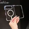 Adecuado para iPhone Duo: Funda de teléfono transparente plegable con cierre magnético, cubierta tipo flip Apple Duo, carcasa rígida para protección contra caídas, modelo nuevo