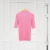 Suéter de Punto Suave como Nube Warren Sea Dragon Olivia Suéter de Lana sin Costuras de una Sola Pieza de Manga Corta de Cuello Semi-Alto para Mujer