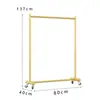 Arara de Exposição Espessa para Loja de Roupas, Arara para Sala de Transmissão ao Vivo, Arara de Exposição de Chão, Arara de Casaco Ilha Móvel Simples com Rodas