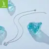 Collar Original Yinziyun de Jade Azul Marino Sol y Luna Reversible Estilo Europeo y Americano Diseño Giratorio Cadena para Clavícula Chapada en Cobre Platino