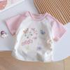 Camiseta de manga corta transpirable de verano para niñas, diseño de abanico coreano, con dibujos animados, 25 colores a juego, estilo Cyber Celebrant