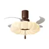 Lámpara Ventilador Invisible para Dormitorio Nuevo Estilo Crema Madera de Nogal con Veta Lámpara Ventilador Estilo Vintage para Habitación Infantil Luminarias Zhongshan