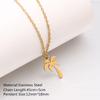 Nuevo Collar Transfronterizo Sencillo de Verano para Mujer de Acero Inoxidable con Flor, Planta Tropical y Colibrí, Cadena para Clavícula, Abeja, Conservación del Color