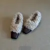 Nuevos Zapatos de Piel Cuadrados sin Cordones para Mujer con Tacón Grueso Otoño/Invierno 2025