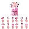 Traje Tema Aniversário Menina Rosa Minnie Suprimentos Decorativos Festa Bandeirinha de Bolo Desenho Animado Infantil Inserção de Tamanho Inserção
