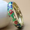 Pulsera Ancha Hueca, Pulsera Estilo Étnico Vintage Cloisonné, Joyería de Moda, Regalo Turístico de Beijing para Novia o Madre