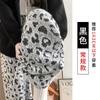 Pantalones Anchos con Estampado de Leopardo Gruesos Forrados de Polar para Mujer, Pantalones Casuales de Pierna Recta de Longitud Completa Adelgazantes de Cintura Alta para Otoño e Invierno, Pantalones Holgados de Caída Recta