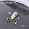 Celebridade da Internet Laço Tridimensional Liga de Zinco Joias para Unhas Laço Estilo Chanel Explosivo Metal Wear Armadura Decoração Acessórios