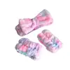 Faixa de Cabelo para Spa e Pulseiras de Pulso Combinando para Lavar o Rosto Pele Suave Laço Macio para Maquiagem Facial Faixa de Cabelo para Banho