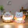 Lámpara Gatito Flor Pequeña Adorno de Escritorio de Dibujos Animados Creativo Decoración de Ambiente para el Hogar Regalo para Amigos Regalo de Cumpleaños Venta al por Mayor del Fabricante