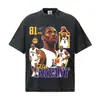 Camiseta de manga corta para hombre, peso pesado, 100% algodón, de punto, estilo americano, cuello pequeño, color liso, transpirable, Kobe KOBE Lakers, transfronteriza