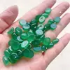 Pendientes de Aro Ovalados para Manualidades con Incrustaciones de Ágata, Base Plana, Anillo Natural Verde Sin Agujero, Colgante Jinhua