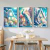 Casa de Conto de Fadas na Nuvem Pintura Diamantada Diamante Completo Estilo Sonhador Sala de Estar Parede de Fundo do Sofá Adesivo Bordado Diamante Ponto Cruz Diamante Completo 5D