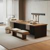 Mesa Ilha Moderna de Madeira Maciça Mesa de Chá Home Office Designer Mesa de Chá Luxo Leve Premium Estilo Explosivo