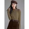 Camisa Base Gola Alta para Mulheres, Nova Blusa Interna Estilosa Outono e Inverno 2026, Top de Tricô Único e Requintado para Mulheres no Inverno