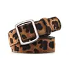 Cinto Estampado de Leopardo Moderno Fivela de Pino Feminina Decorativo para Cintura de Jeans Moda Estudantil Personalizado para Calças Cintura Coreano Versátil