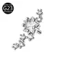 Pendiente de Flor de Zirconia Incrustada en Cobre con Rosca 0.9 Forma de Estrella de Cuatro Puntas Cuadrada Estrella de Cinco Puntas Accesorios para Labio Accesorios DIY