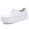 Zapatos de Enfermera con Tira Cruzada para Mujer Otoño Suela Suave Suela Gruesa Zapatos Blancos Pequeños Zapatos de Trabajo Médico Color Sólido Transpirables Zapatos para Mujer