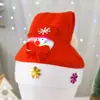 Chapéu de Natal Infantil com Luz Chapéu de Natal Escovado Infantil Adulto Presente de Natal para o Jardim de Infância para Idosos Chapéu Luminoso