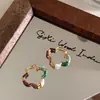 Pendientes Pequeños de Estilo Palacio con Esmalte de Goteo de Dopamina Multicolor para Mujer, Pendientes Versátiles de Alta Gama, Nuevos Pendientes de Nicho de Lujo Ligero