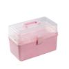 Caja de almacenamiento plegable de plástico multifuncional de tres capas, caja de herramientas transparente para el hogar con tapa, caja de medicamentos con compartimentos multicapa, venta al por mayor