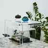 Mesa auxiliar transparente acrílica del fabricante, mesa simple para rincón de sofá de apartamento pequeño, mesa de centro baja para balcón de sala de estar del hogar