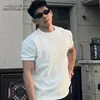 Comercio ExteriorCamiseta Deportiva de Manga Corta Ajustada Sorona para Hombre, Verano, Realza Músculos, Cuello Pequeño
