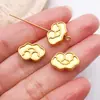Cuentas Tradicionales de Color Sólido Estilo Chino en Oro Mate con Motivos de Nube para Pulseras y Collares DIY, Accesorios de Joyería Vintage