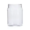 Botella redonda transparente de plástico PET, 1800 ml, boca ancha, con tapa, para almacenar galletas y nueces, con logotipo personalizado e impresión de etiquetas