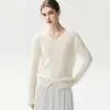 Suéter de punto de lana estilo suave tipo cárdigan de cachemira sintética con flores tridimensionales y abalorios para mujer con botones exquisitos